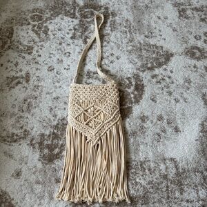 Urban Outfitters ecote Boho macrame crochet Braids Tassels Fringe Festival Bag